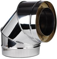 Колено-сэндвич 120 / 200 — 90 — нерж 1 мм / нерж 0,5мм