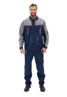 Костюм мужской Оптимальный летний с брюками т.синий/серый р. 60-62/170-176