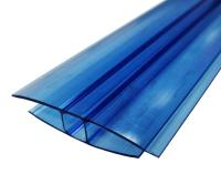 Профиль соединительный для поликарбоната 8 мм. синий 6 м.