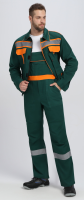 Костюм ИТР СОП IMP (тк.Саржа,250) брюки, т.зеленый/оранжевый р. 48-50/170-176