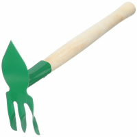 Мотыга-рыхлитель, РОСТОК, с деревянной ручкой, "лепесток+3 зуба" прямая, 145*75*390 мм