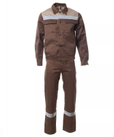 Костюм мужской «ОПТИМАЛ» куртка, полукомбинезон цв. коричневый, бежевый р. 96-100/182-188