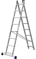 Лестница алюминиевая, двухсекционная, 8 ступеней СИБИН