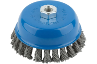 Корщетка-чашка, гайка М14, стальная витая проволока 125 мм, блистер