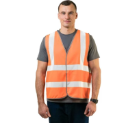 Жилет сигнальный СОП-4 (тк.Полиэфир,100)  оранжевый L (48-50)