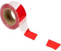 Лента сигнальная для ограждений 150мх50мм красно-белая