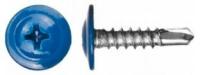 Саморез прессшайба сверло 4,2*16 синий RAL5005