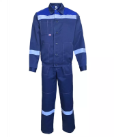 Костюм "Енисей" летний куртка, п/к, цв. т.синий, васильковый р. 128-132/170-176