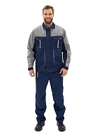 Костюм мужской Оптимальный летний с брюками т.синий/серый р. 64-66/170-176