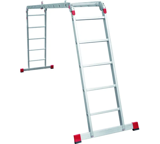 Лестница-трансформер алюминиевая 4*5 перекладин ширина 400 мм Новая высота NV 3320 черная