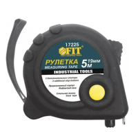 Рулетка прорезиненный корпус Универсал, тройной стопор 5 м*19 мм FIT