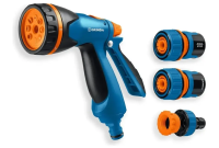 Пистолет поливочный, коннектор 3/4, конектор 3/4 с автостопом, адаптер с внутр. резьб. GRINDA B-834