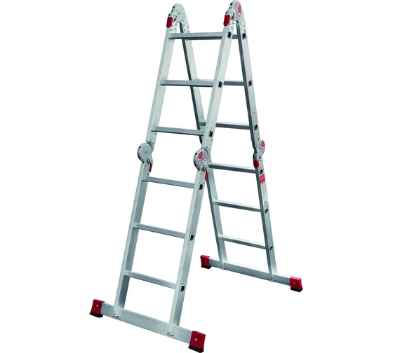 Лестница-трансформер алюминиевая 4*3 перекладины ширина 400 мм Новая высота NV 3320 черная