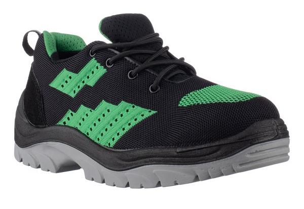 Полуботинки Вектор ПУ/ТПУ, мет.подносок, текстиль, цвет: черный/зеленый р. 45