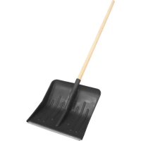 Лопата снеговая пластик ЭКО 430*435 с оц.планкой дер черенок