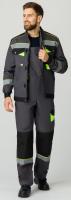 Костюм Ховард-2 (тк.Смесовая,240) п/к, т.серый/черный/лимонный р. 56-58/170-176
