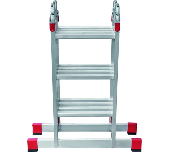 Лестница-трансформер алюминиевая 4*3 перекладины ширина 400 мм Новая высота NV 3320 черная