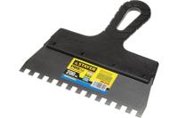 Шпатель фасадный нерж. зуб. 8х8 200 мм. пластиковая ручка STAYER Professional
