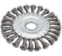 Корщетка дисковая прямая, посадочный диаметр 22,2 мм, стальная витая проволока 150 мм