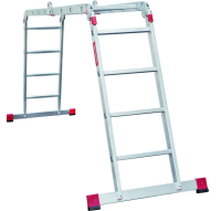 Лестница-трансформер алюминиевая 4*4 перекладины ширина 400 мм Новая высота NV 3320 черная