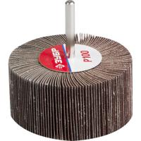 Круг шлиф ЗУБР МАСТЕР веерный лепестковый, на шпильке, тип КЛО, Р100, 40*80мм