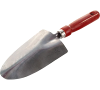 Совок GRINDA посадочный широкий, из углеродистой стали с деревянной ручкой, 290 мм