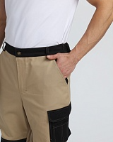 Брюки Милан CH (тк.Смесовая,260), бежевый/черный р. 44-46/170-176