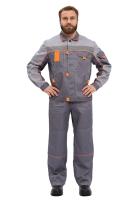 Костюм Рольф куртка+полуком серый+св.серый, Твил-210 р. 44-46/182-188