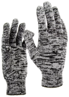 Перчатки х/б двойные серые (меланж)