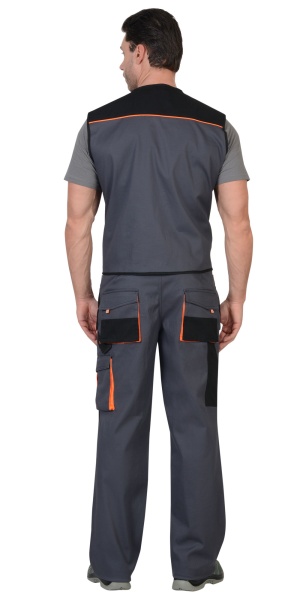 Жилет "МАНХЕТТЕН" темно-серый с оранжевым и черным р. 104-108/170-176 (ЧЗ)