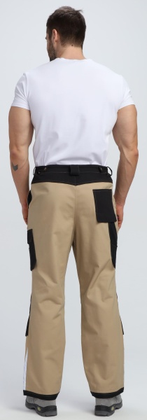 Брюки Милан CH (тк.Смесовая,260), бежевый/черный р. 52-54/170-176