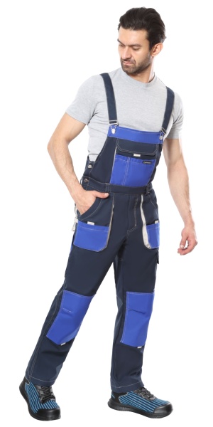 Полукомбинезон Двин синий с васильковым и молочной отделкой р. 88-92/182-188