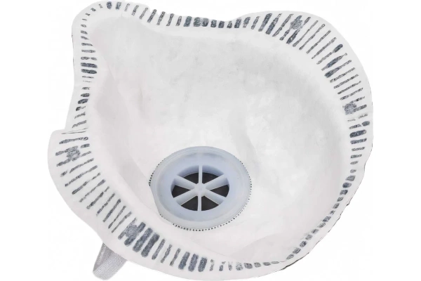 Полумаска фильтрующая формовая с клапаном, угольным слоем (1ФКУ)  FFP1 