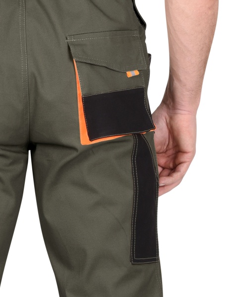 Полукомбинезон Сириус-Манхеттен оливковый с оранжевым и черный р. 104-108/182-188