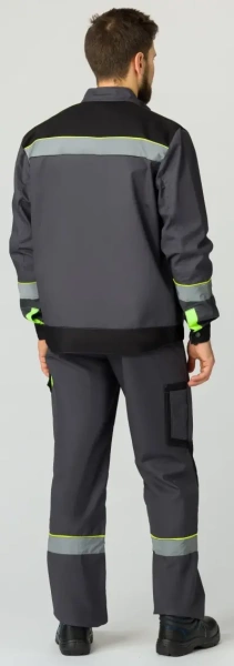 Костюм Ховард-2 (тк.Смесовая,240) п/к, т.серый/черный/лимонный р. 44-46/170-176