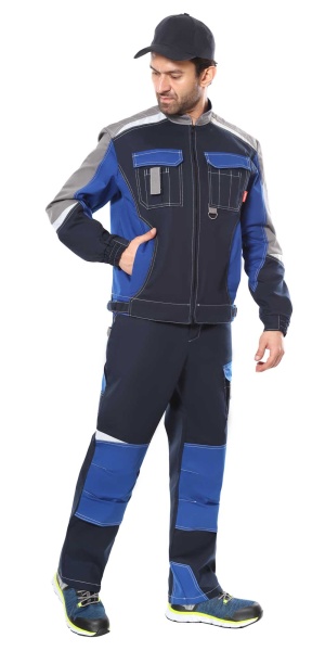 Куртка Фаворит-Мега-Росс синяя с васильковым и серым, СОП р. 104-108/182-188 (ЧЗ)