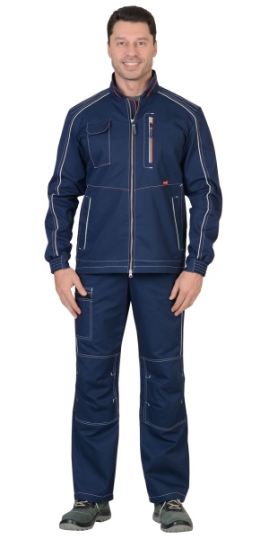 Куртка Сириус-Алекс темно-синяя с красной отделкой р. 120-124/170-176