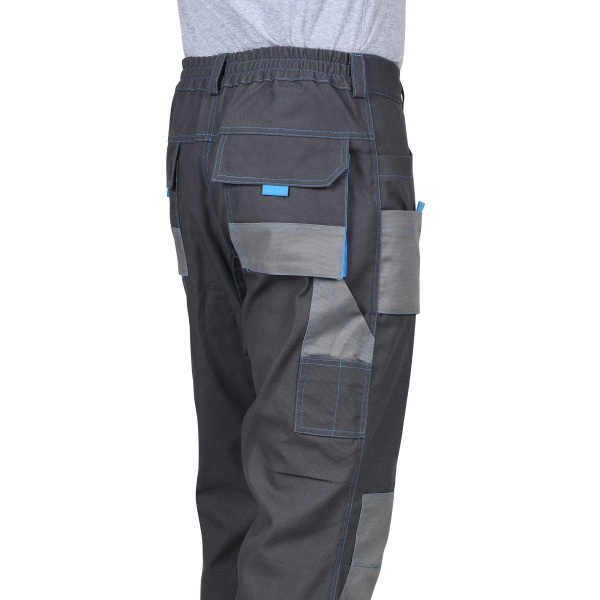 Брюки Двин т. серые со средне серым и голубой отделкой р. 88-92/170-176