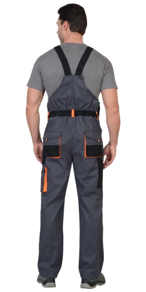 Полукомбинезон Сириус-Манхеттен т. серый с оранжевым и черный р. 88-92/182-188