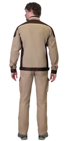 Куртка "ДЖЕТ Браун" короткая песочная с т.коричневым р. 88-92/182-188 (ЧЗ)