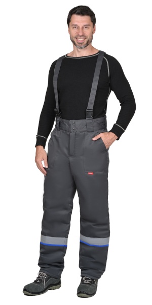 Костюм Рост-Арктика курт.брюки, т.серый с васильковым и СОП 50мм р. 112-116/170-176 (ЧЗ)