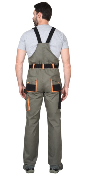 Полукомбинезон Сириус-Манхеттен оливковый с оранжевым и черный р. 104-108/182-188