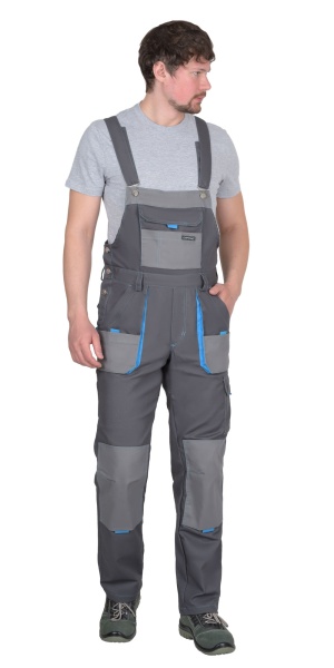 Полукомбинезон Сириус-Двин т.серый со средне серым и голубой отделкой р. 104-108/170-176 