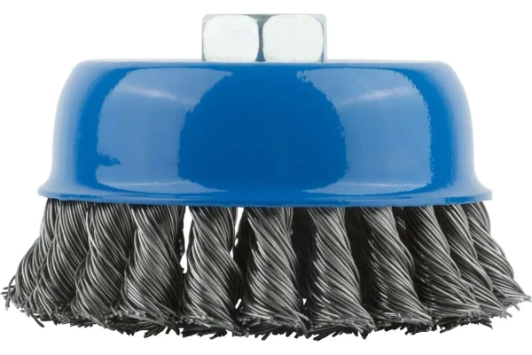 Корщетка-чашка, гайка М14, стальная витая проволока 100 мм, блистер