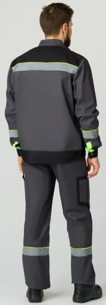 Костюм Ховард-2 (тк.Смесовая,240) п/к, т.серый/черный/лимонный р. 52-54/170-176