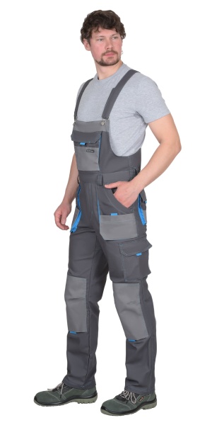 Полукомбинезон Сириус-Двин т.серый со средне серым и голубой отделкой р. 104-108/170-176 