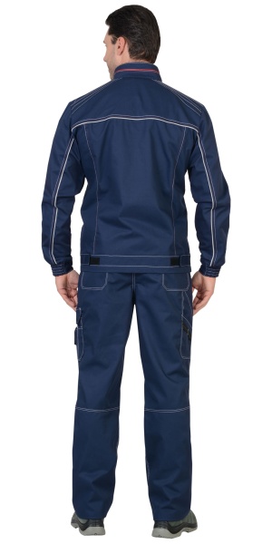 Куртка Сириус-Алекс темно-синяя с красной отделкой р. 120-124/170-176