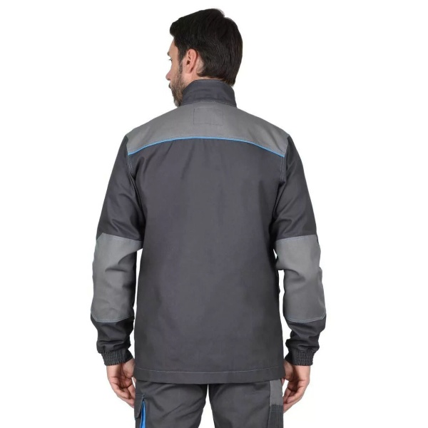 Куртка Сириус-Двин цв. т.серый со средне серым и голубой отделкой р. 88-92/170-176 (ЧЗ)