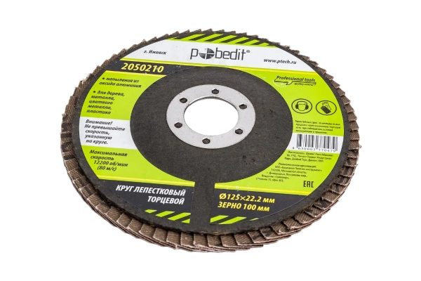 Круг лепестковый 125*22,2 зерно Р100 Pobedit