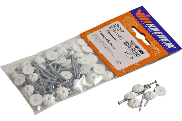 Гвозди обойные с декоративной головкой (белые) 75